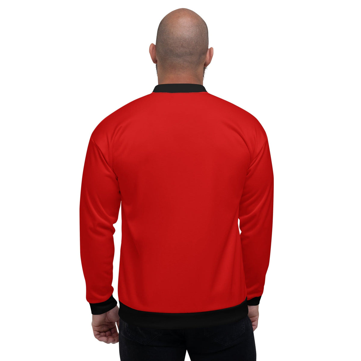 Mens Bomber Jacket - Red and Black