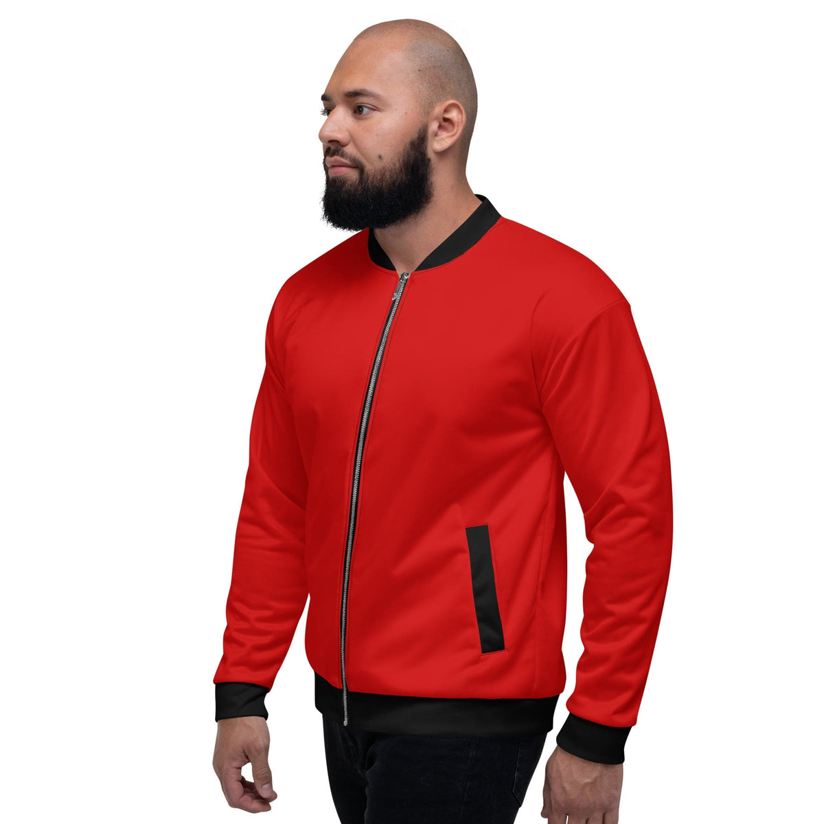 Mens Bomber Jacket - Red and Black