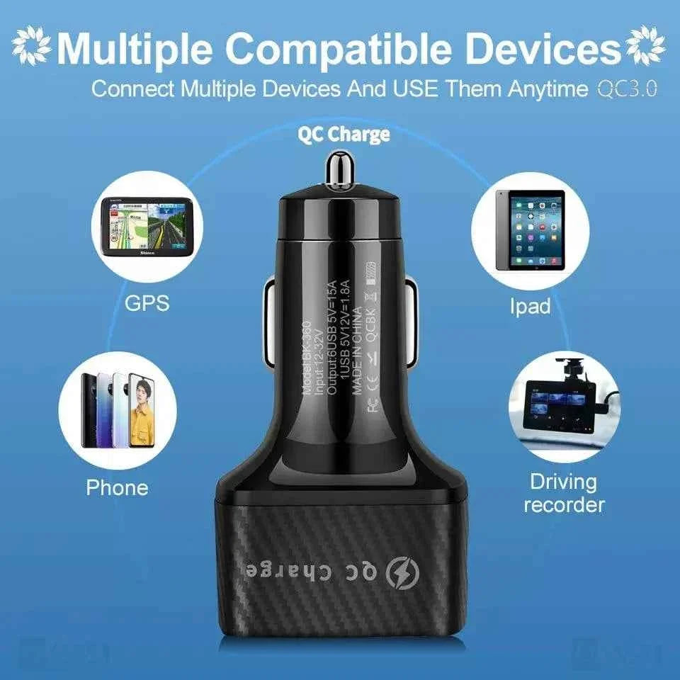 PBG 3 Port LED Voltage Wall Charger and 6 Port Car Charger