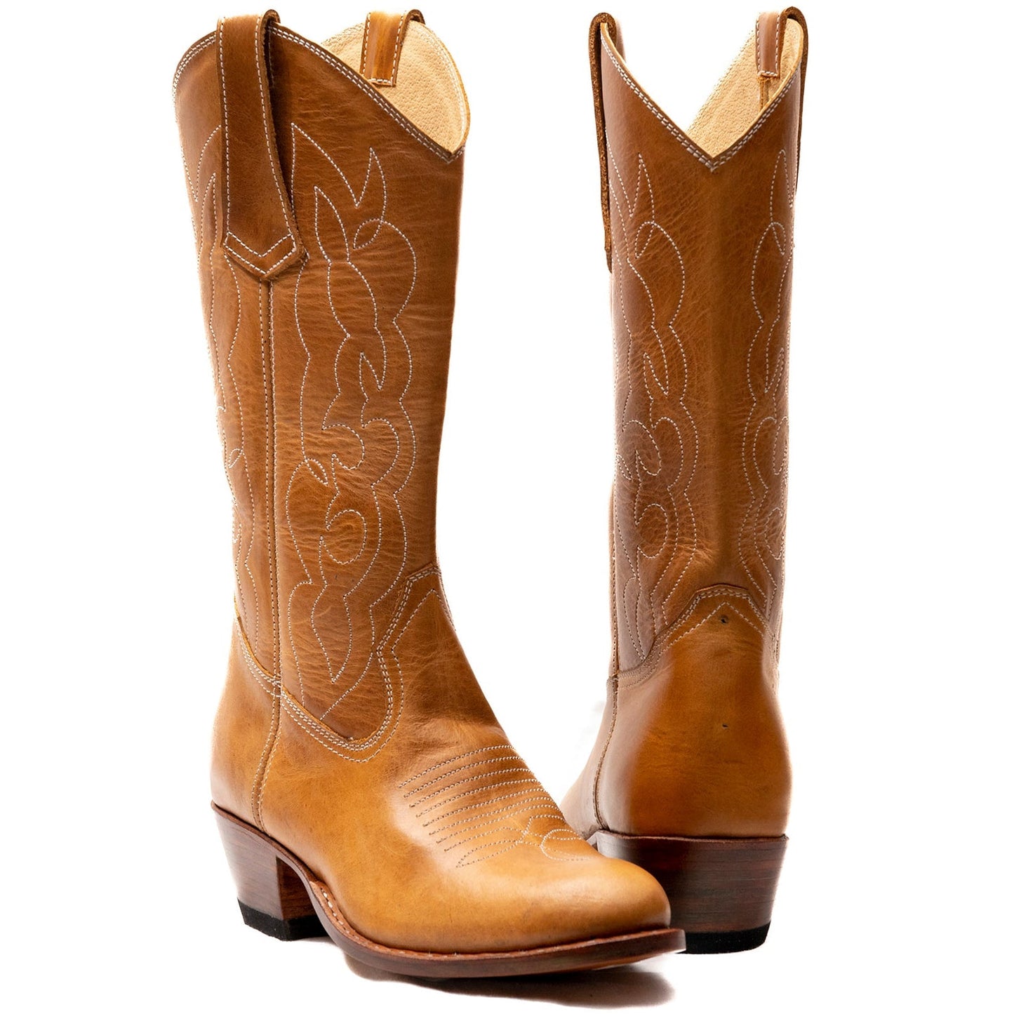 Round Toe Cowgirl Boots – Handmade Leather Western Boots