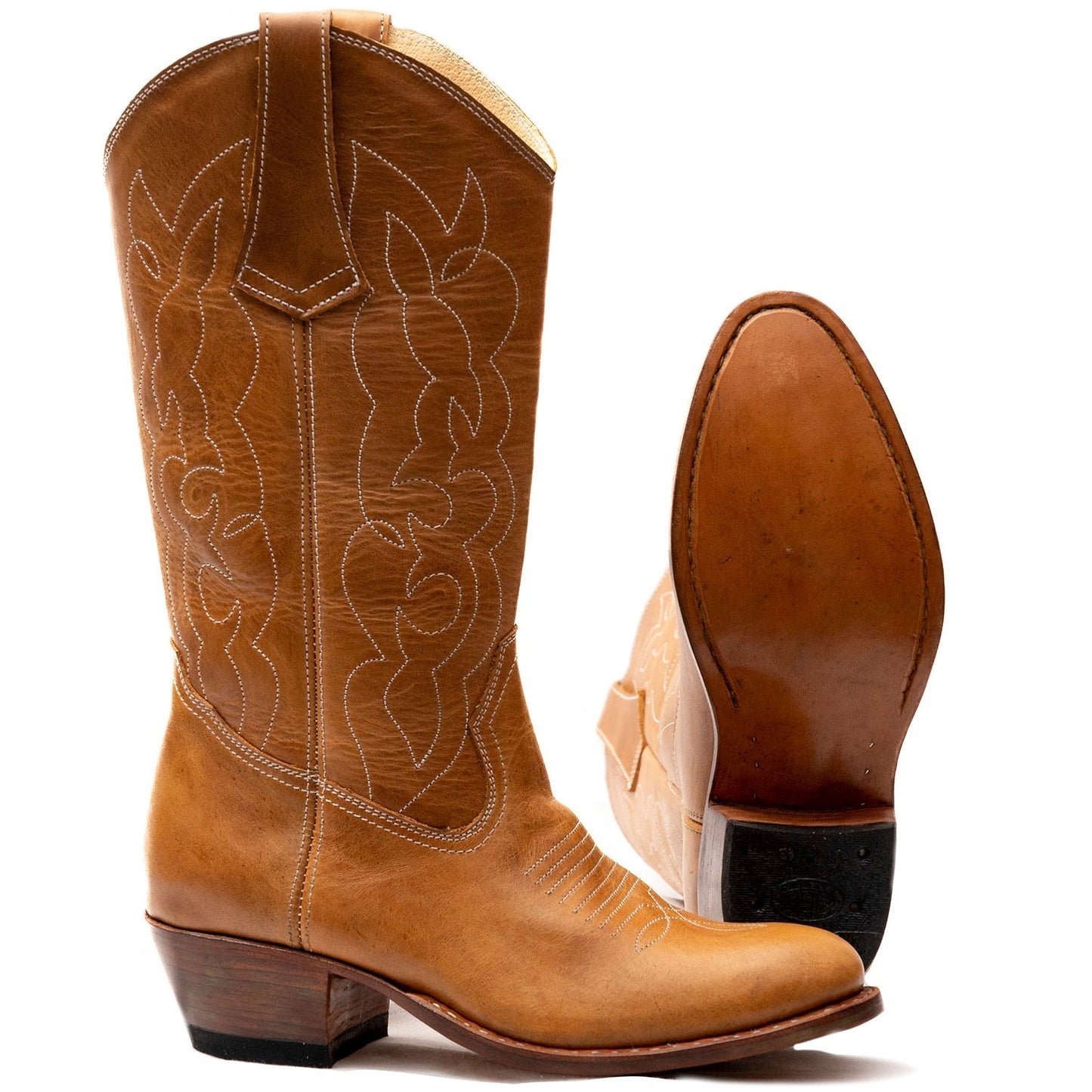Round Toe Cowgirl Boots – Handmade Leather Western Boots
