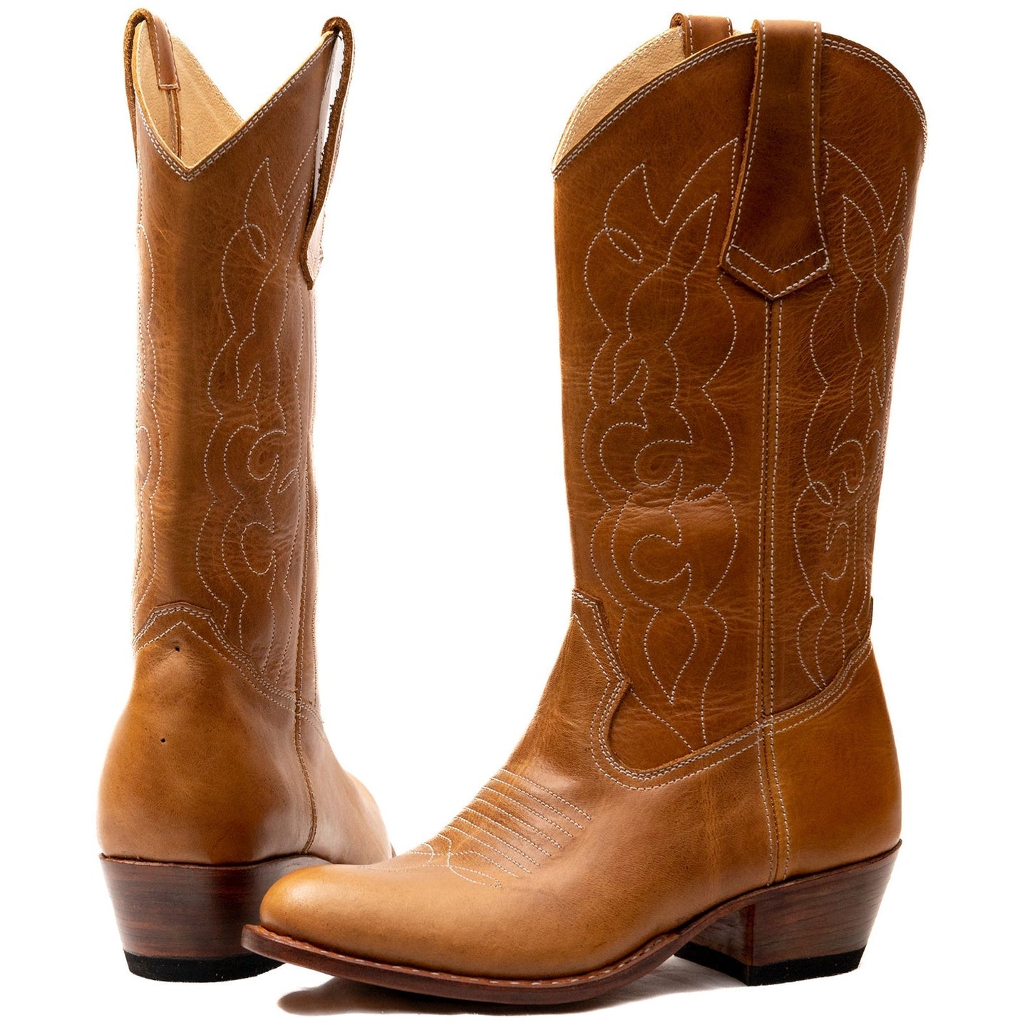 Round Toe Cowgirl Boots – Handmade Leather Western Boots