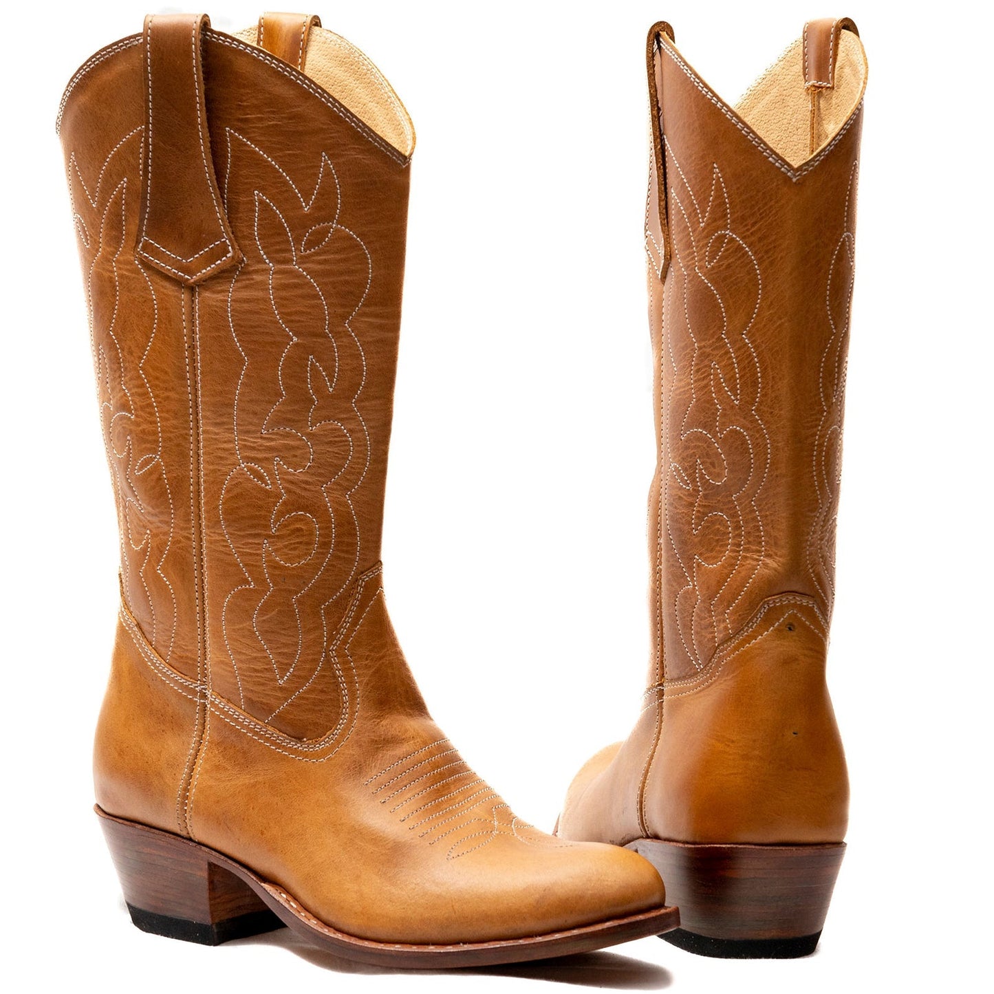 Round Toe Cowgirl Boots – Handmade Leather Western Boots
