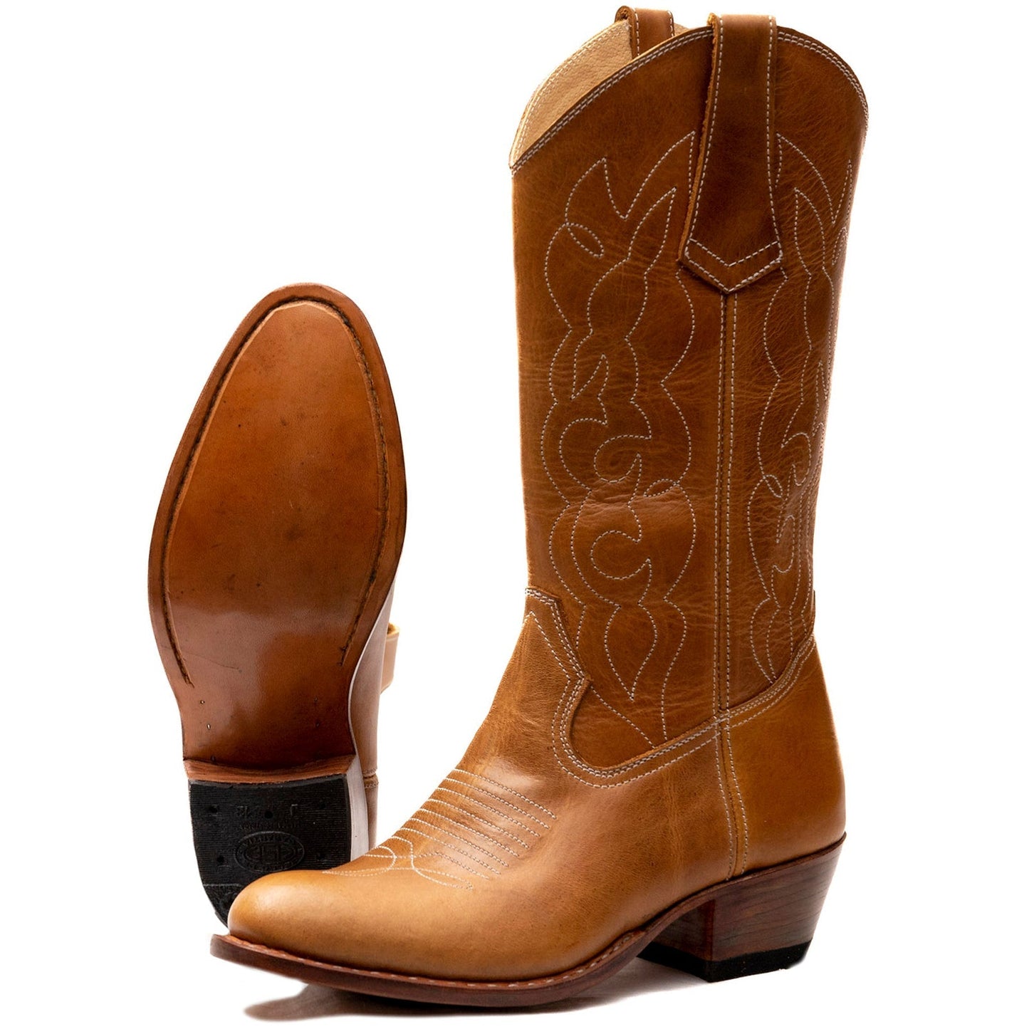 Round Toe Cowgirl Boots – Handmade Leather Western Boots