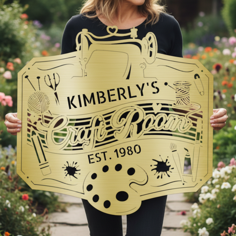 Custom Metal Wall Art - Personalized Craft Room Sign