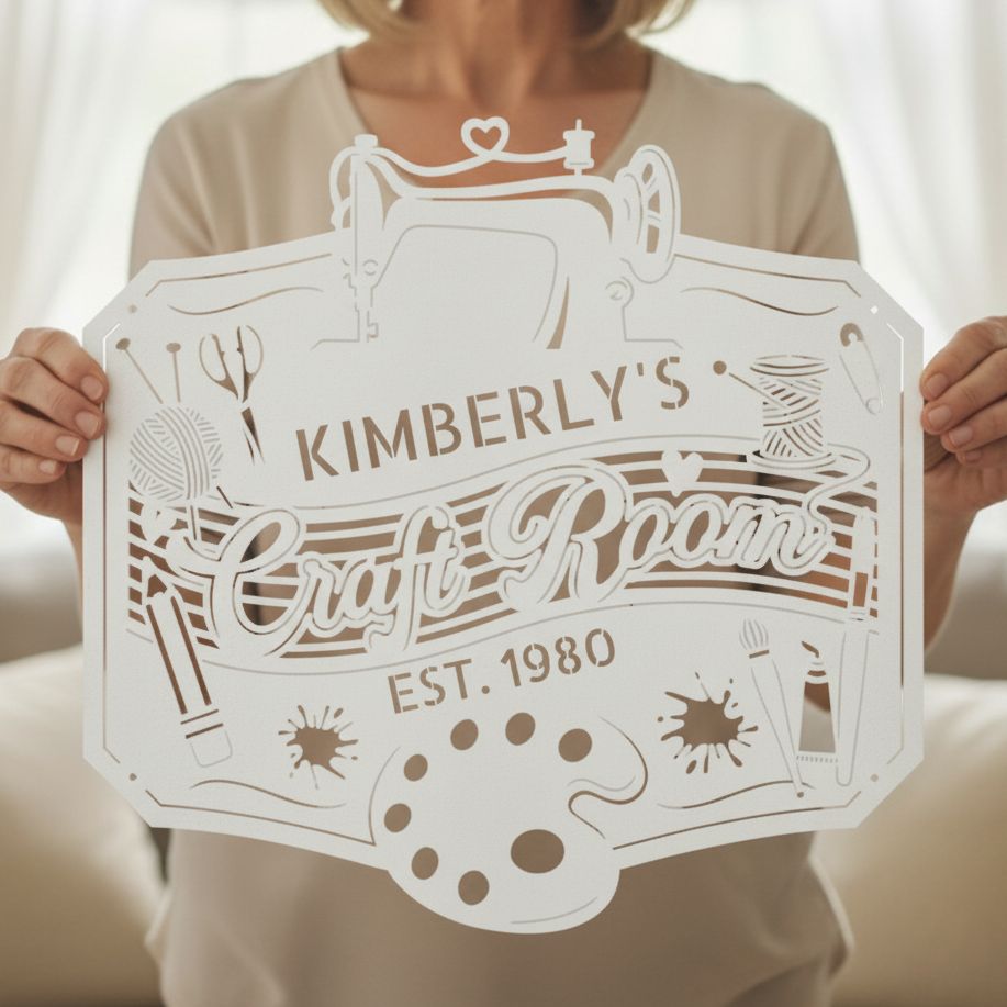 Custom Metal Wall Art - Personalized Craft Room Sign