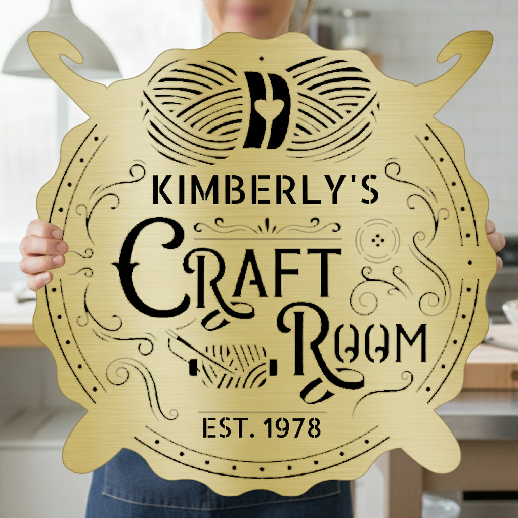 Custom Metal Wall Art - Personalized Crochet Sign