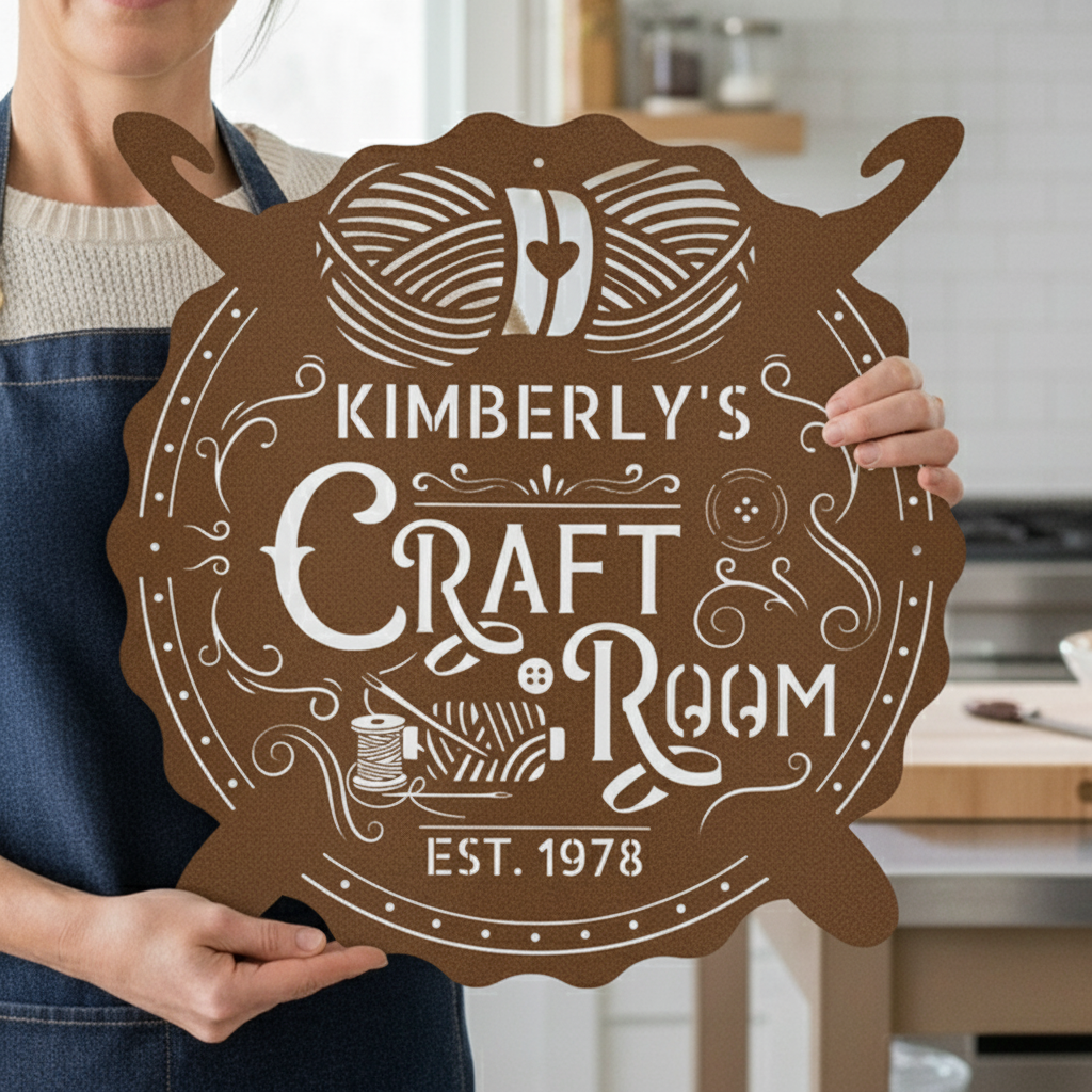 Custom Metal Wall Art - Personalized Crochet Sign