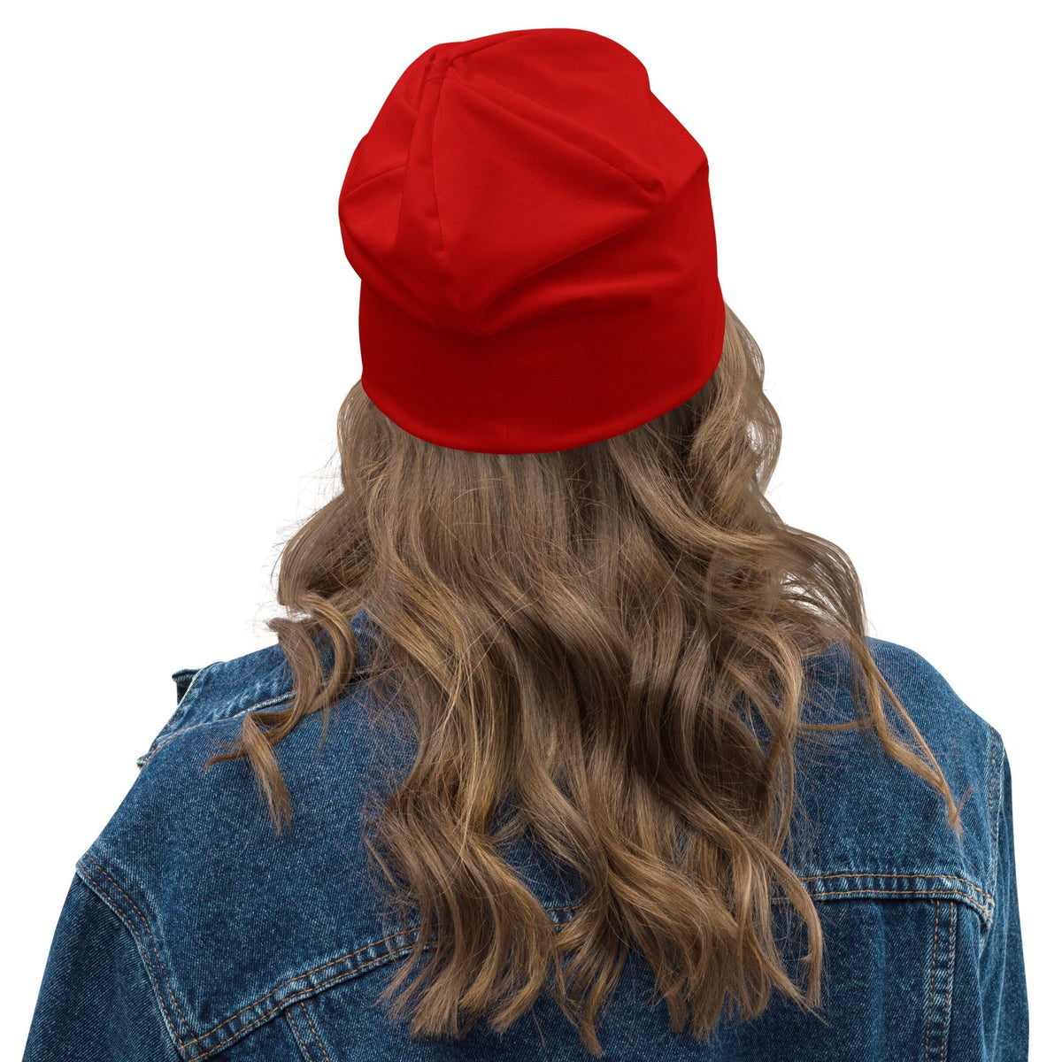 Red Stretch Fit Beanie Cap Lightweight Fashionable Winter Wear