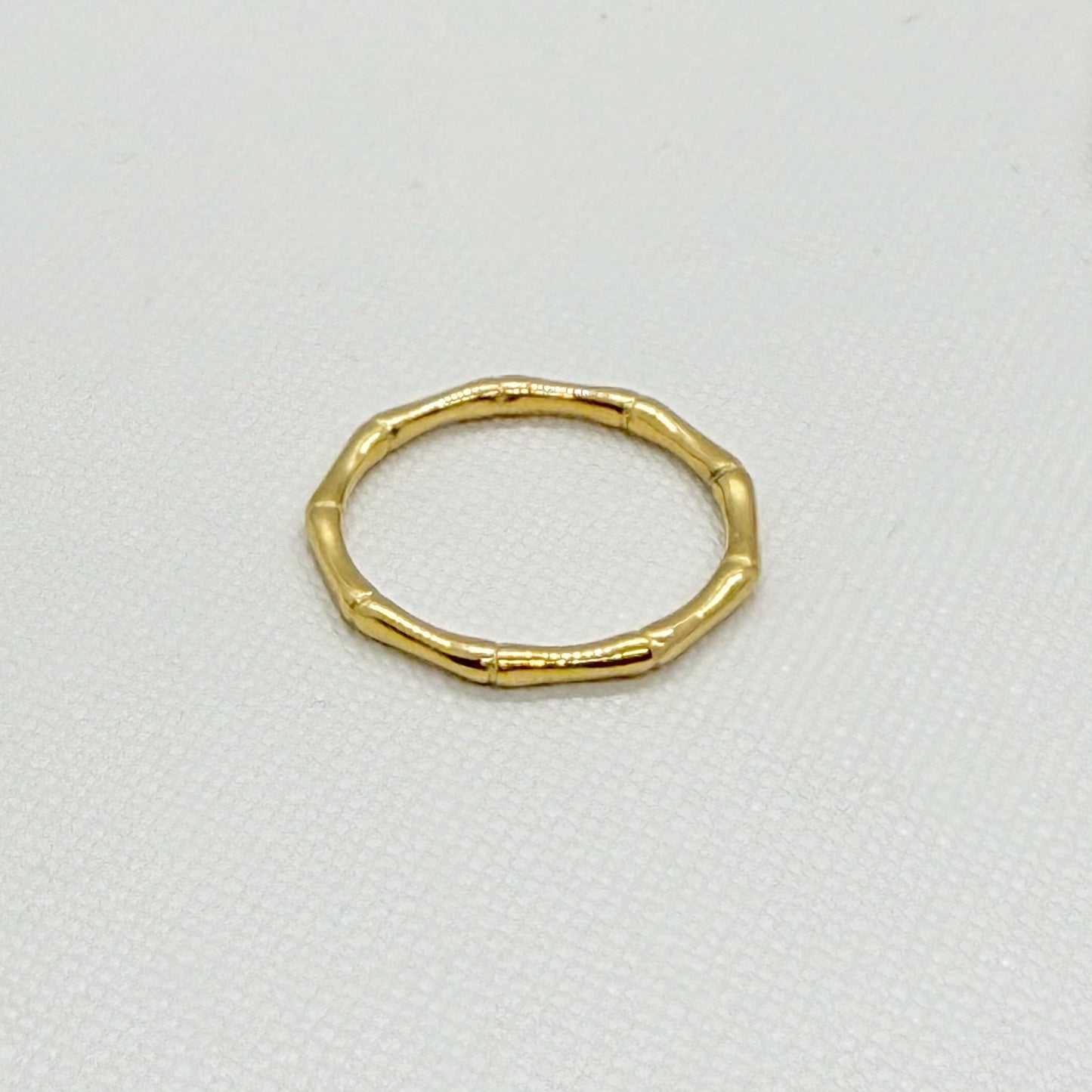HALLIE DAINTY GOLD BAMBOO RING BAND