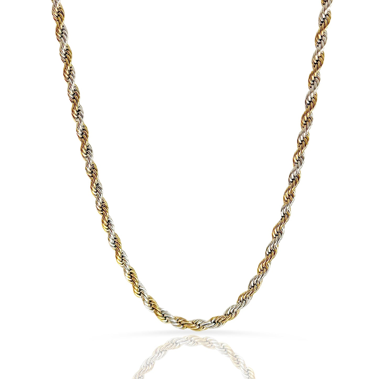 RONNIE TWO TONED ROPE CHAIN NECKLACE
