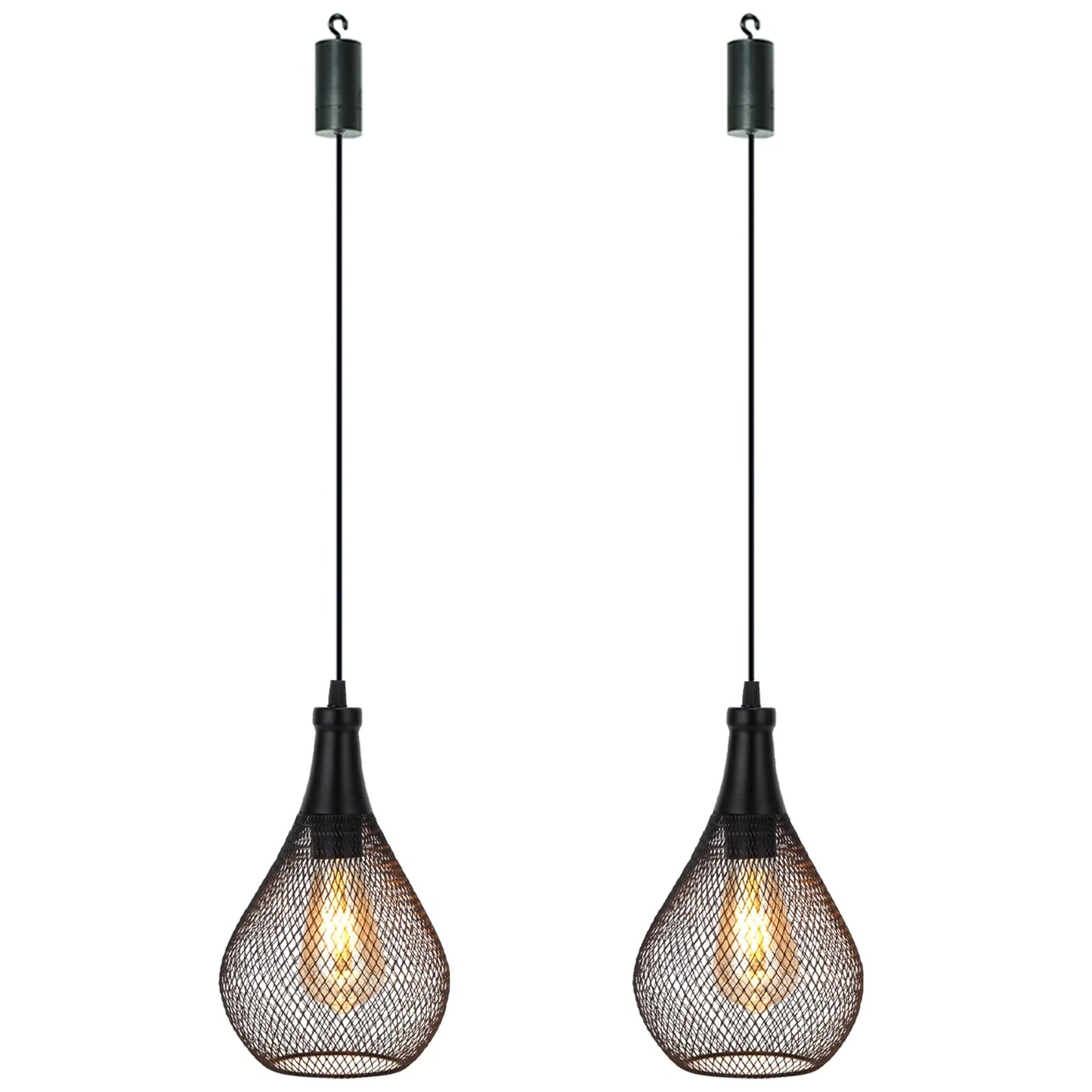 Set of 2 Hanging Lamps Battery Operated