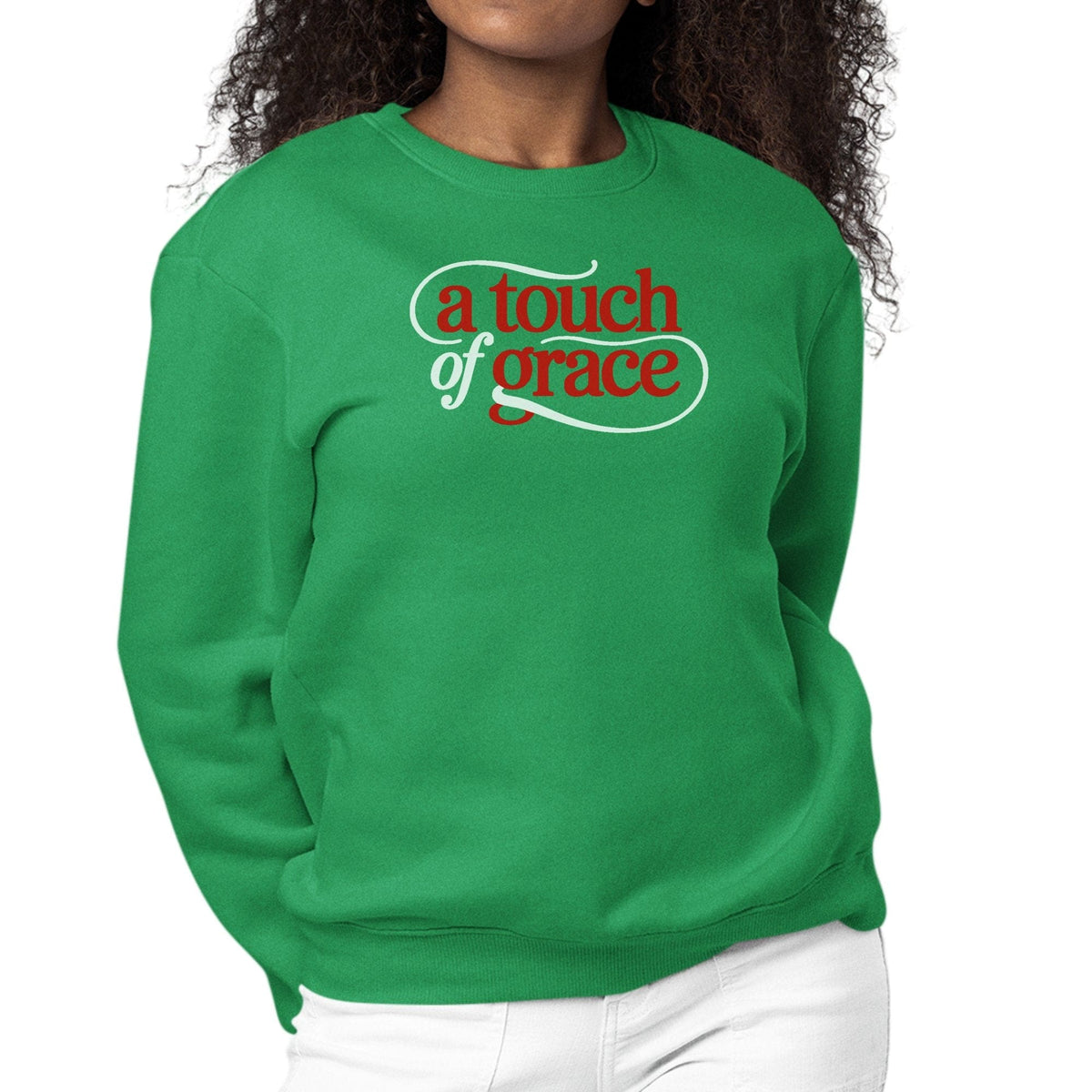Womens Graphic Sweatshirt - a Touch of Grace Inspirational Motivational Shirt