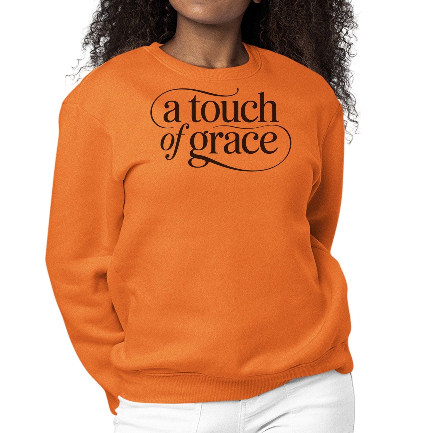 Womens Graphic Sweatshirt - a Touch of Grace Inspirational Motivational Shirt