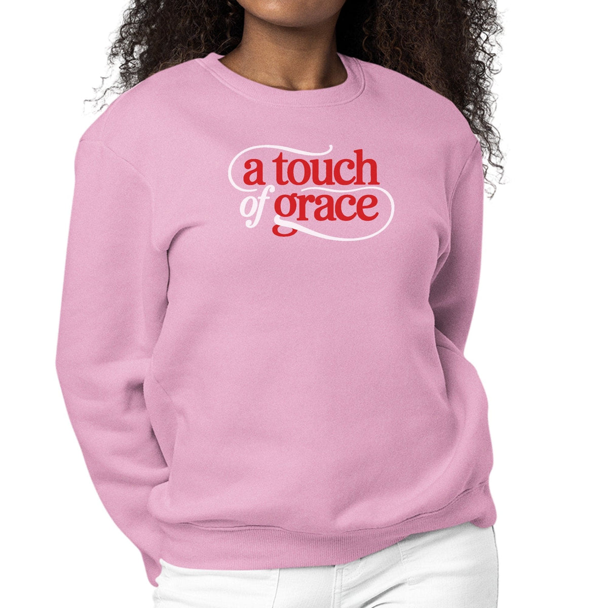 Womens Graphic Sweatshirt - a Touch of Grace Inspirational Motivational Shirt