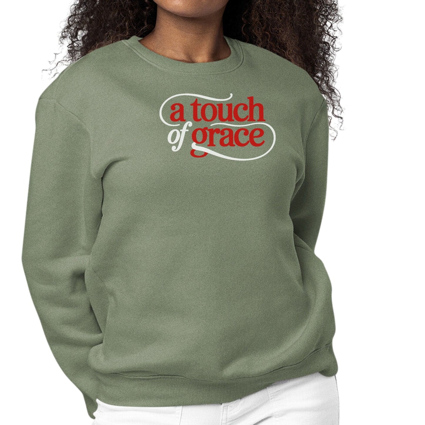 Womens Graphic Sweatshirt - a Touch of Grace Inspirational Motivational Shirt