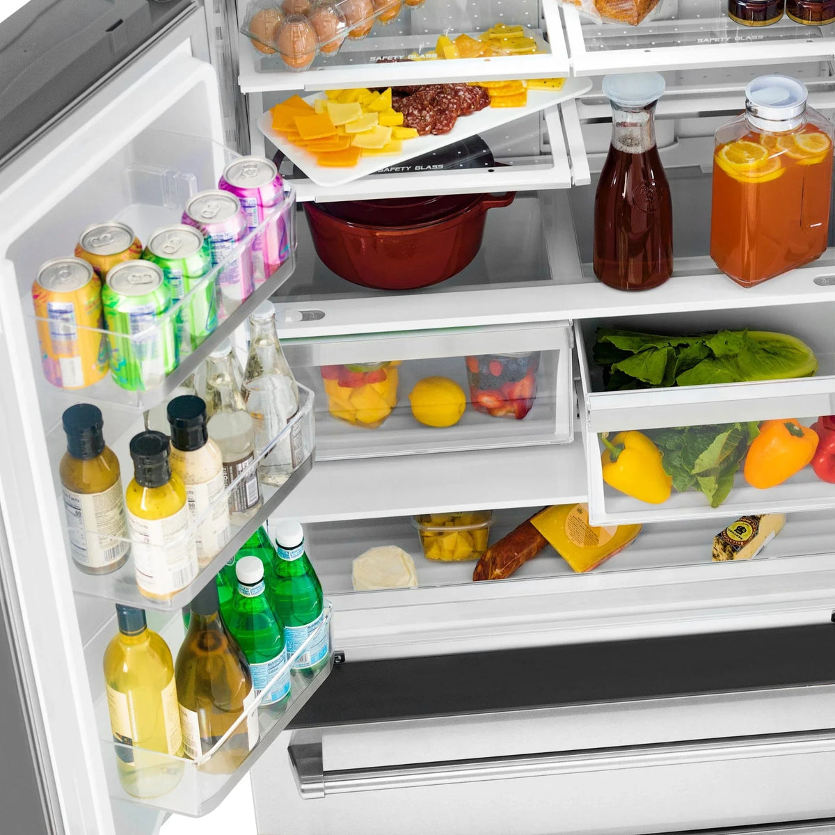 ZLINE 36" Autograph 22.5 cu. ft French Door Refrigerator with Ice Maker in Fingerprint Resistant Stainless Steel RFMZ-36-CB