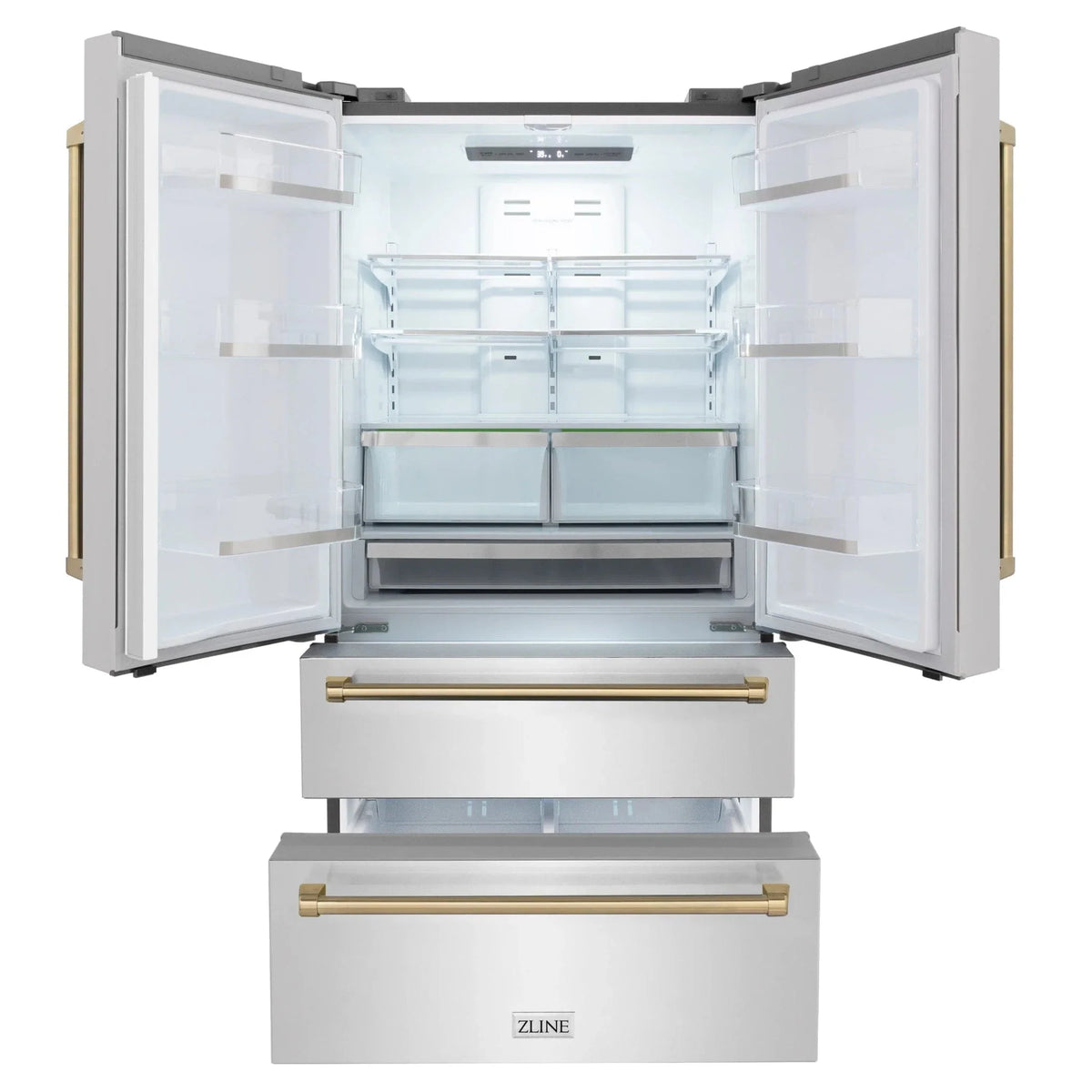 ZLINE 36" Autograph 22.5 cu. ft French Door Refrigerator with Ice Maker in Fingerprint Resistant Stainless Steel RFMZ-36-CB